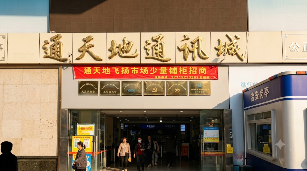 Main Entrance Sign of Feiyang Times Building (Tongtiandi Communication City) in Shenzhen